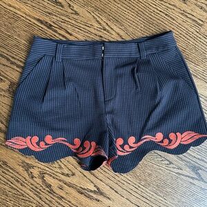 Navy pinstripe shorts